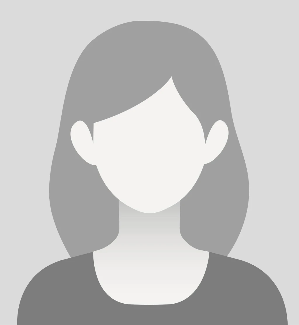 Platzhalter-Silhouette einer Person mit langen Haaren in Grautönen